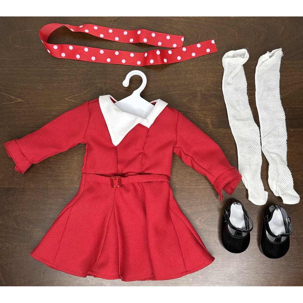 Kit's Christmas Outfit American Girl Holiday Kit Kittredge Red Dress Complete